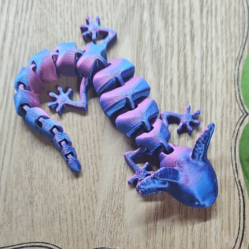 Artisan Reptile Toy - Blue and Pink